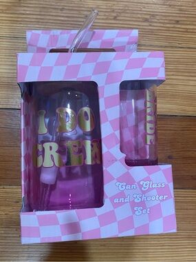 Pink Can Glass and Shooter Set - Pink